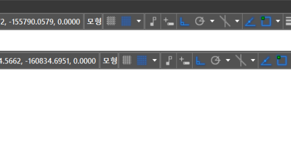 캐드 아래 부분 자동으로 변경
